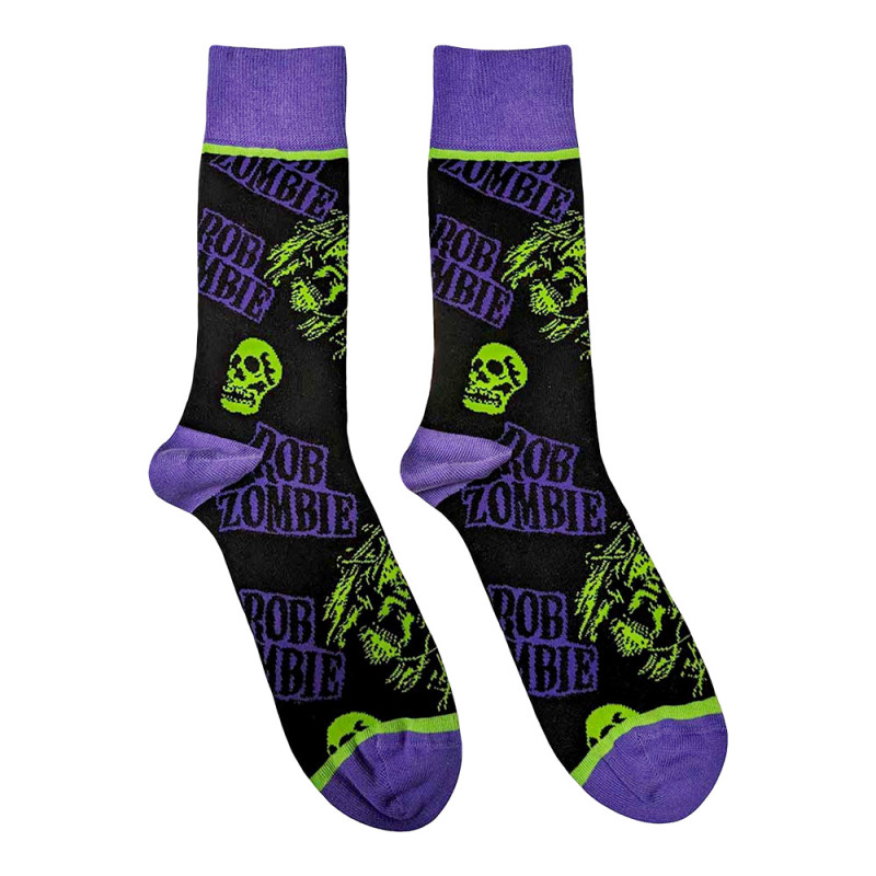 Image du Chaussettes Rob Zombie - Skull Face Green Purple www.Casimor.com 